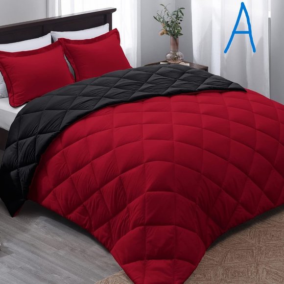 New Queen or  King Size Comforter Set -  Reversible Down Alternative - Picture 1 of 11